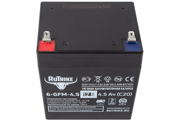 Аккумуляторная батарея RuTrike 6-GFM-4,5 (12V4,5A/H C20)